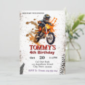 Invitation Dirt Bike fête d'anniversaire (Debout devant)