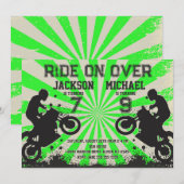 Invitation Dirt Bike Joint Birthday (Devant / Derrière)