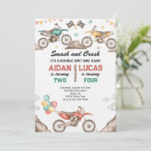 Invitation Dirt Bike Joint Birthday Party (Debout devant)