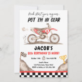 Invitation Dirt Bike Motorcross Course Vélo Boy Anniversaire (Devant)