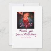 Invitation Dirty 30 Anniversaire ajouter nom rose ajouter dat (Dos)