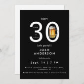 Invitation Dirty 30 Faisons la bière Surprise Anniversaire (Devant / Derrière)