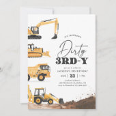 Invitation Dirty 3rd-y Construction 3rd Birthday (Devant)