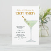 Invitation Dirty Martini 30e fête d'anniversaire, sale trente (Debout devant)