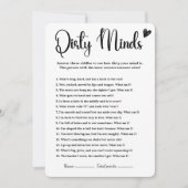 Invitation Dirty Minds Fête des mariées Jeu Humour Amusant Ad (Devant)