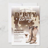Invitation Dirty Quarty Cowgirl Western 40e fête d'anniversai (Devant)