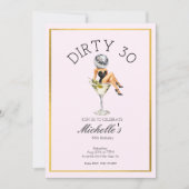 Invitation Dirty Thirty 30th Birthday Party Disco Martini (Devant)