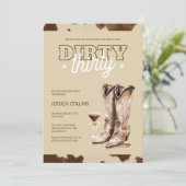 Invitation Dirty Thirty Country Western 30e fête d'anniversai (Debout devant)