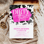 Invitation Dirty Thirty Pink & Cow Imprimer 30e fête d'annive<br><div class="desc">Dirty Thirty Pink & Cow Imprimer 30e Anniversaire Fête Invitation</div>