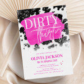 Invitation Dirty Thirty Pink & Cow Imprimer 30e fête d'annive