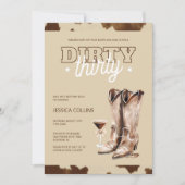 Invitation Dirty Thirty Western Country 30e fête d'anniversai (Devant)