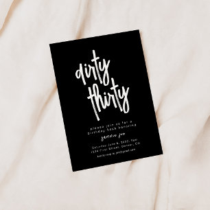 Invitation Dirty Trente Noir Anniversaire Modèle d'invitation