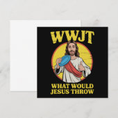 Invitation Disc Golf Wwjt What Would Jesus Throw Frisbee (Devant / Derrière)