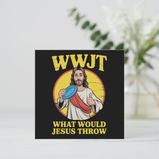 Invitation Disc Golf Wwjt What Would Jesus Throw Frisbee (Debout devant)