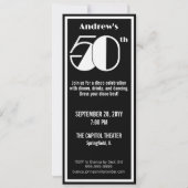Invitation Disco 50 Anniversaire Marquee Ticket Noir et Blanc (Dos)