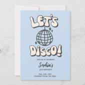 Invitation Disco Anniversaire en bleu (Devant)