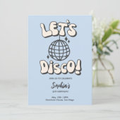 Invitation Disco Anniversaire en bleu (Debout devant)