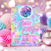 Invitation Disco Anniversaire Fête Tie Dye Glow Dance Disco