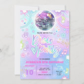 Invitation Disco Anniversaire Fête Tie Dye Neon Glow Dance Di (Devant)