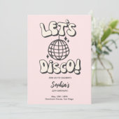 Invitation Disco Anniversaire rose (Debout devant)