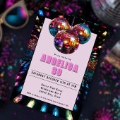 Invitation Disco Anniversaire Rose Noir