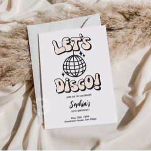Invitation Disco Anniversaire White Party