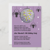 Invitation Disco Araignées Halloween Purple Retro Costume Par (Devant)