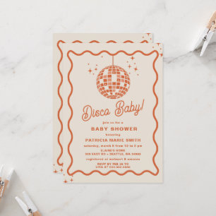 Invitation Disco Baby Retro Baby shower Disco Super