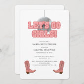Invitation Disco Bachelorette Weekend Cow Girl Boots (Devant / Derrière)