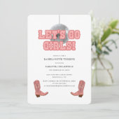 Invitation Disco Bachelorette Weekend Cow Girl Boots (Debout devant)