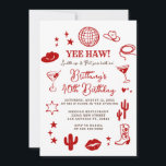 Invitation Disco Ball 21st Western Birthday Red Cowgirl<br><div class="desc">Disco Ball Cowgirl Boot Floral Western Invitation.
Rustic 21st,  30th,  or 40th Western Cowgirl Birthday.</div>