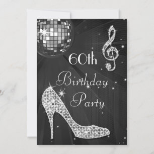 Invitation Disco Ball and Heels Black & Silver 60e anniversai