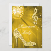 Invitation Disco Ball and Sparkle Heels Gold Retirement (Devant)