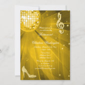 Invitation Disco Ball and Sparkle Heels Gold Retirement (Dos)