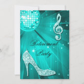 Invitation Disco Ball and Sparkle Heels Retraite Turquoise (Devant)