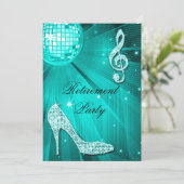 Invitation Disco Ball and Sparkle Heels Retraite Turquoise (Debout devant)