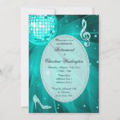Invitation Disco Ball and Sparkle Heels Retraite Turquoise (Dos)