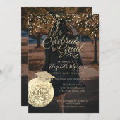 Invitation Disco Ball Confetti Graduation Photo (Devant / Derrière)