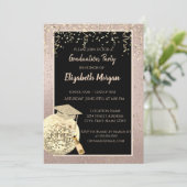 Invitation Disco Ball Confetti, Vin Rose Gold Graduation (Debout devant)