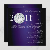 Invitation Disco-Ball de New Years Eve (Devant / Derrière)