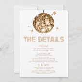 Invitation Disco Ball Dernier Disco Bachelorette Week-end (Dos)