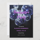 Invitation Disco ball Graduation Party (Devant)