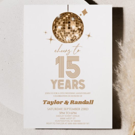 Invitation Disco Ball Joue À 15 Anniversaire Mariage