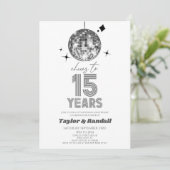 Invitation Disco Ball Joue À 15 Anniversaire Mariage (Debout devant)