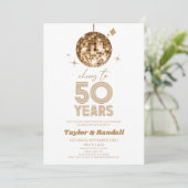 Invitation Disco Ball Joue À 50 Anniversaire Mariage (Debout devant)