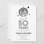 Invitation Disco Ball Joue À 50 Anniversaire Mariage (Devant)