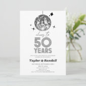 Invitation Disco Ball Joue À 50 Anniversaire Mariage (Debout devant)