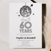 Invitation Disco Ball Joue À 60 Anniversaire Mariage