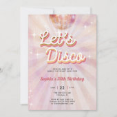 Invitation Disco Ball les années 70 Dance Party Retro 30e ann (Devant)