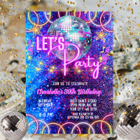 Disco Ball Let's Party Neon rose rose brillant Ann
